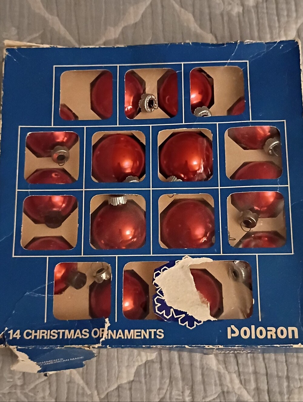 Vintage Shiny Bright Red Glass Bulb Ornaments - Picture 2 of 3
